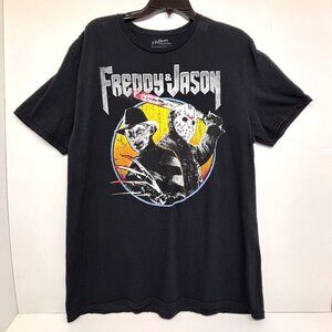 A Nightmare on Elm Street Freddy and Jason Horror T-Shirt Black - Men's Size XL